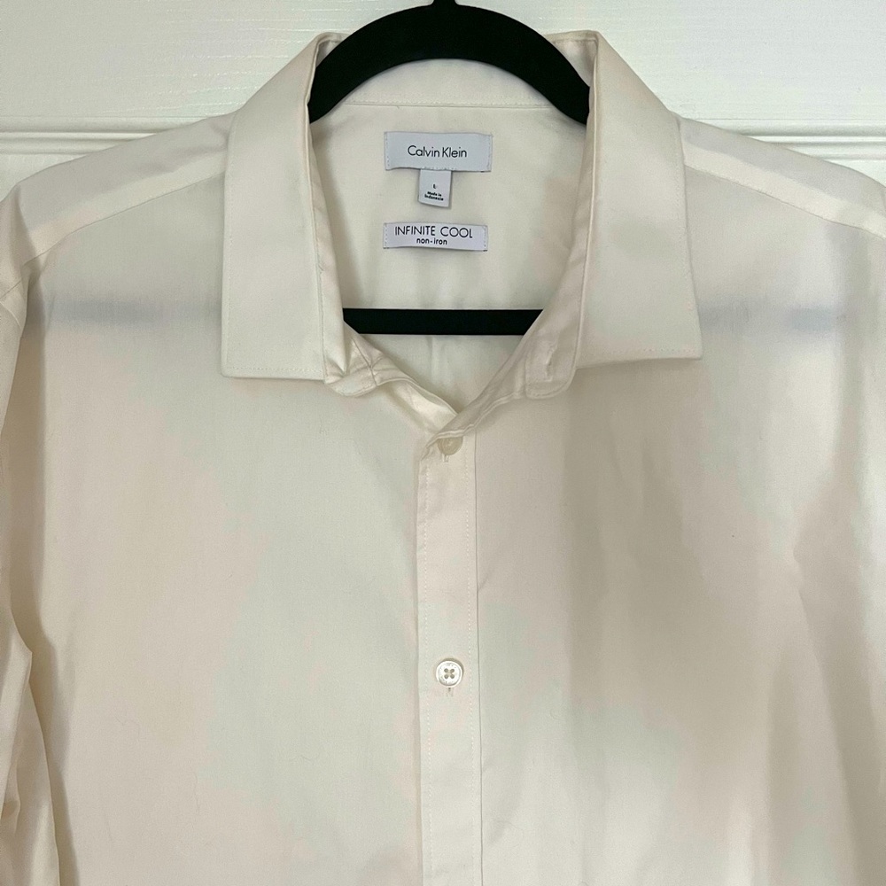White Calvin Klein button up shirt